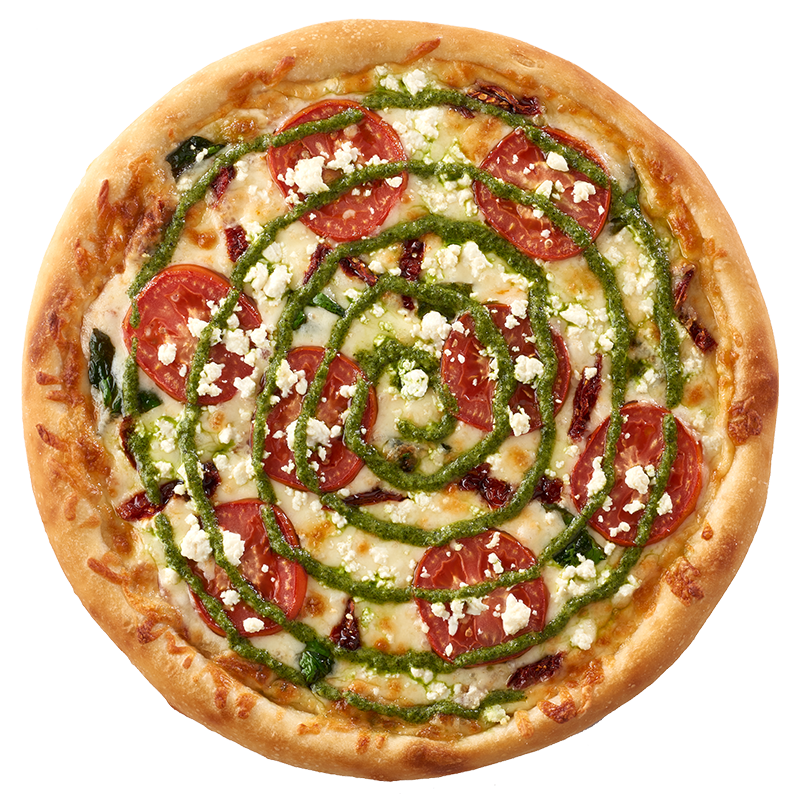 Roma Pesto Pizza on white background from Cottage Inn