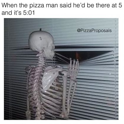 Skeleton looking out the window meme